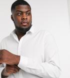 New Look Plus Long Sleeve Poplin Shirt In White
