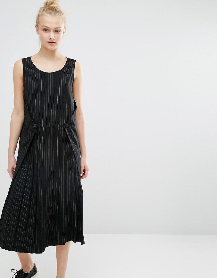 Monki Pinstripe Midi Dress - Multi