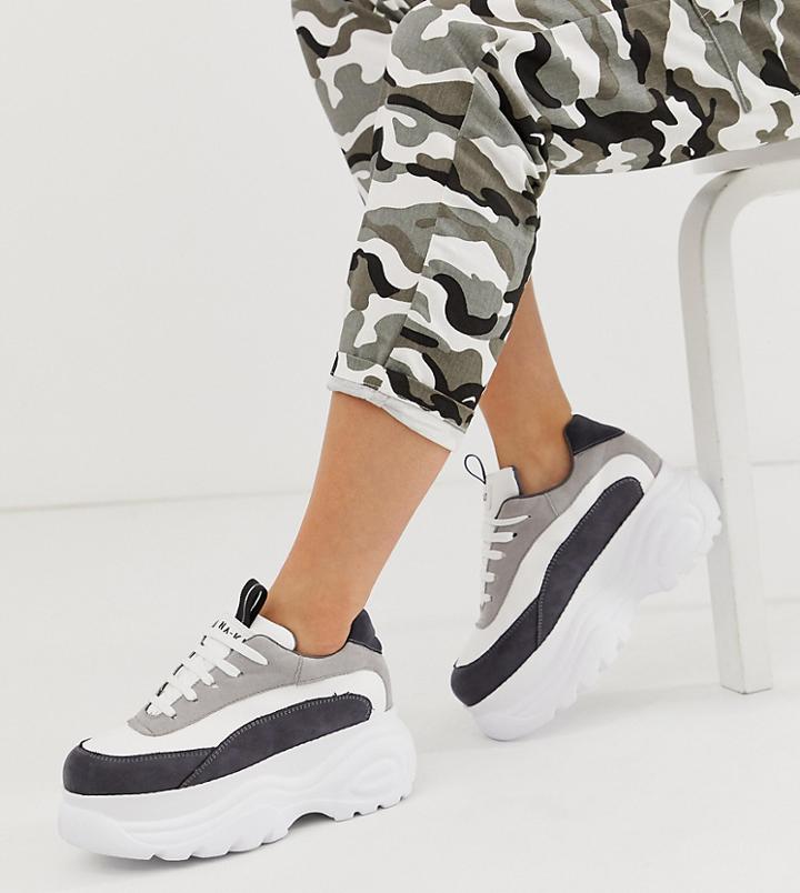 Na-kd Chunky Sneakers With Color Block Detail In White - Multi