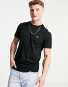 Lacoste T-shirt With Croc In Black