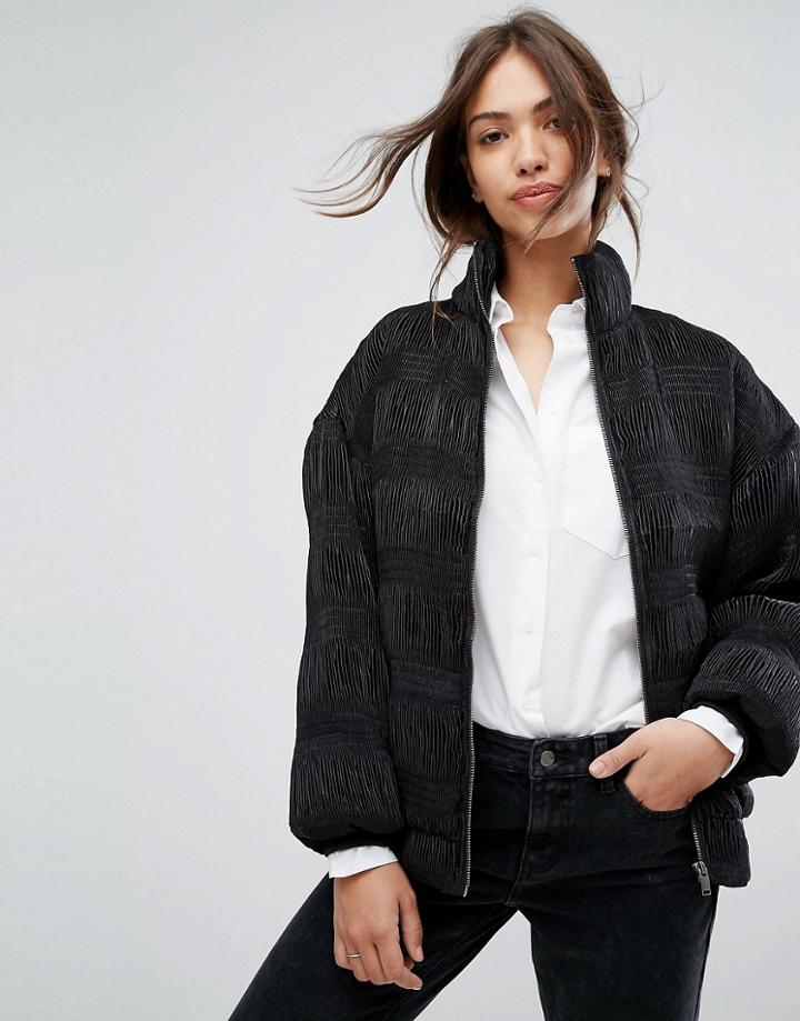 Vila Textured Padded Jacket - Black