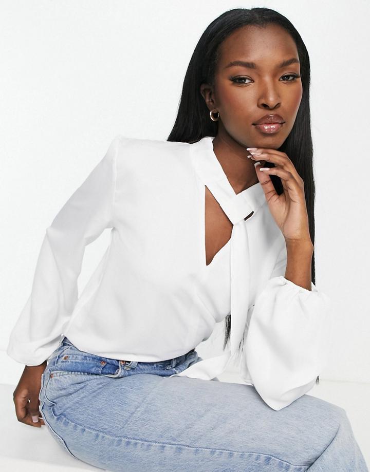 Vesper Pussybow Blouse In White