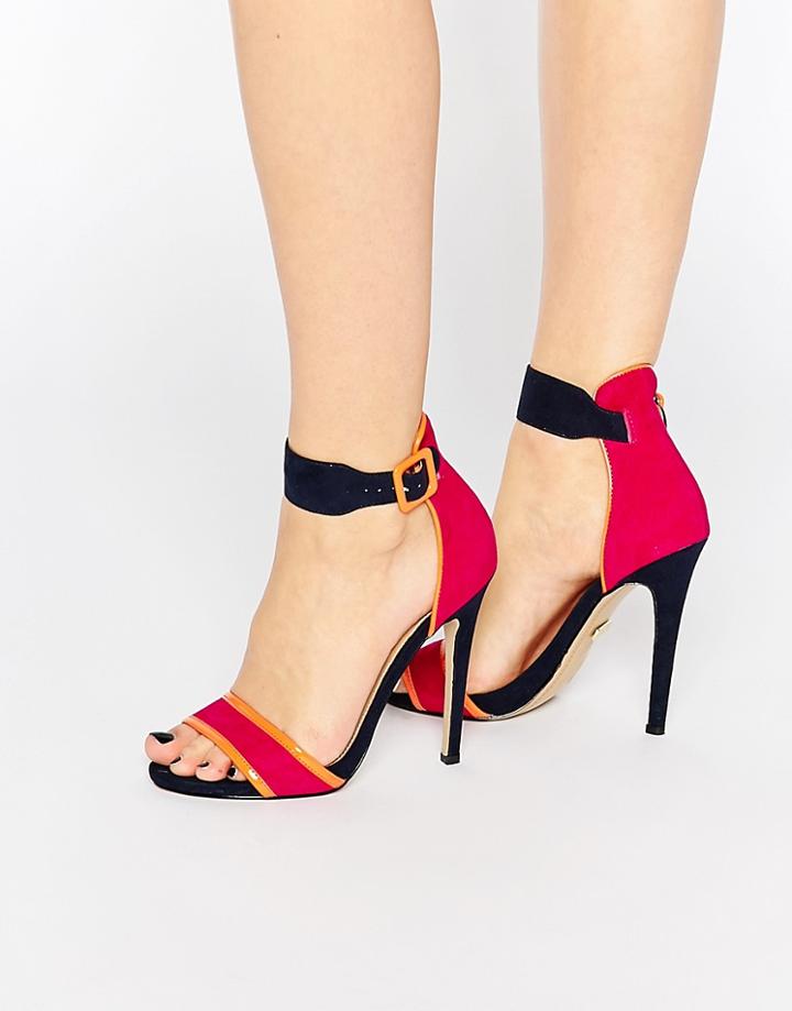 Ravel Color Block Heeled Sandals - Navy