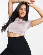 Missguided Set Crop Top In Mauve-pink
