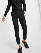 New Look Pinstripe Suit Pants In Black