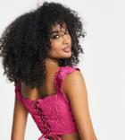 Annorlunda Square Neck Ruched Top In Deep Pink