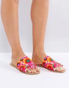 Asos Fort Embroidered Mules - Multi