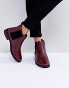 Faith Binkie Oxblood Leather Chelsea Boots - Red