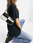 Asos Design Slim 90s Shoulder Bag In Black & Off White Patchwork-multi