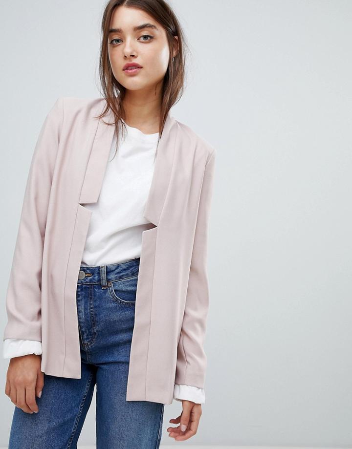 Asos Design Tailored Easy Chuck On Blazer - Pink