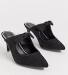 New Look Wide Fit Bow Mule In Black