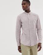 Only & Sons Slim Fit Linen Mix Shirt In Dusty Pink-red