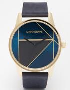 Unknown Gold Urban Leather Strap Watch - Navy
