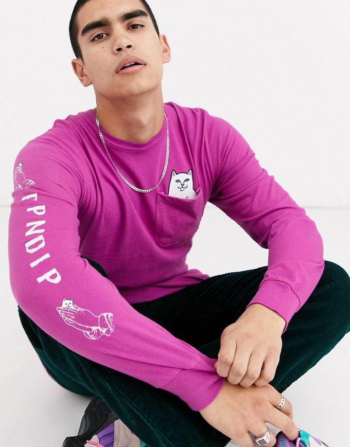 Ripndip Lord Nermal Long Sleeve T-shirt In Pink