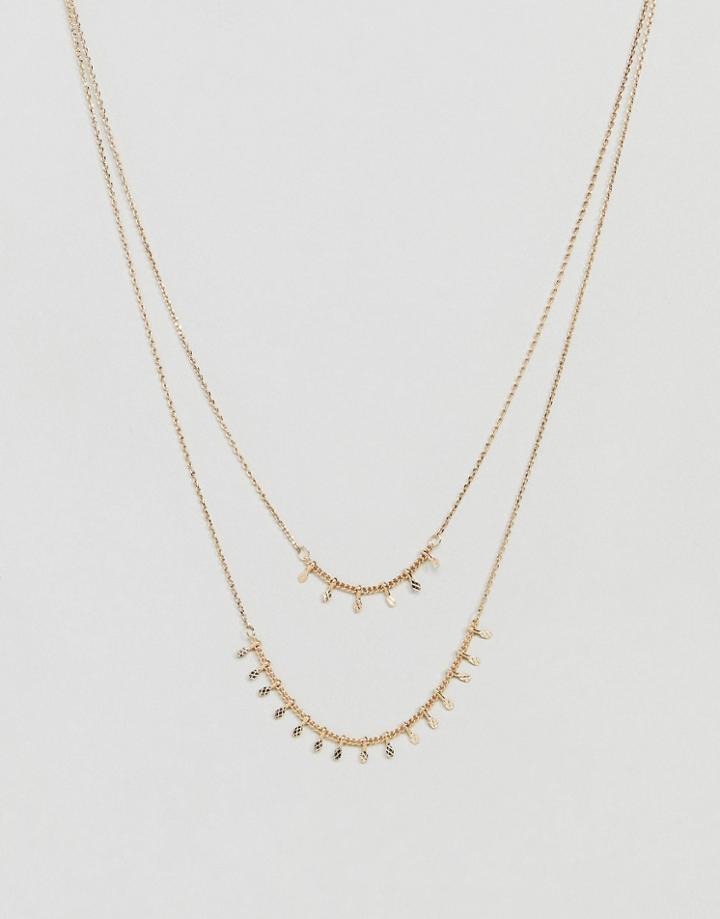 Nylon Tassel Detail Pendant Necklace - Gold
