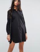Asos Cotton Shirt Dress - Black