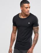 Asos Extreme Muscle T-shirt With Scoop Neck And Logo In Black - Black