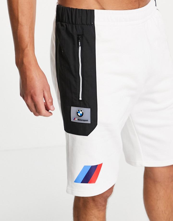 Puma Bmw Shorts In White And Black