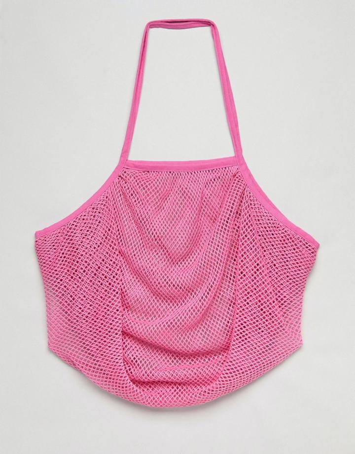 Asos Beach String Shopper Bag - Pink