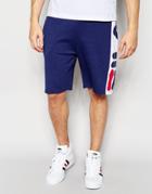 Fila Black Sweat Shorts With Side Logo - Blue