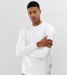 Asos Design Tall Sweatshirt In White - White