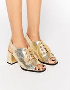 Asos Tang Lace Up Rope Sandals - Gold