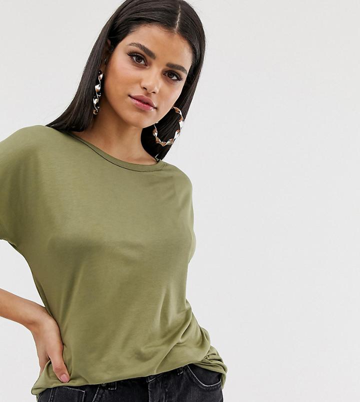 Asos Design Tall Formal Kimono T-shirt In Khaki - Green