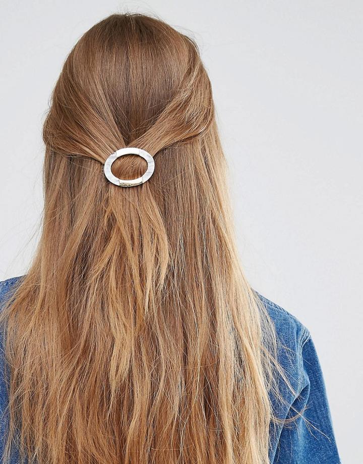 Designb Marble Geo Circle Hair Clip - Gold