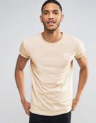 Gym King T-shirt With Rolled Sleeves - Sand