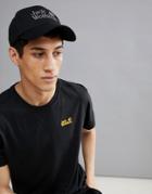 Jack Wolfskin Logo Baseball Cap In Black - Black