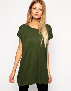 Asos Slouchy Rib Tank Top - Khaki
