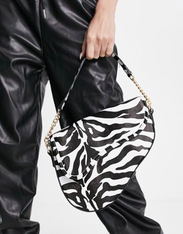Public Desire The Fox Shoulder Bag In Zebra-multi