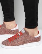 Adidas Originals Stan Smith Primeknit Sneakers In Red S80068 - Red