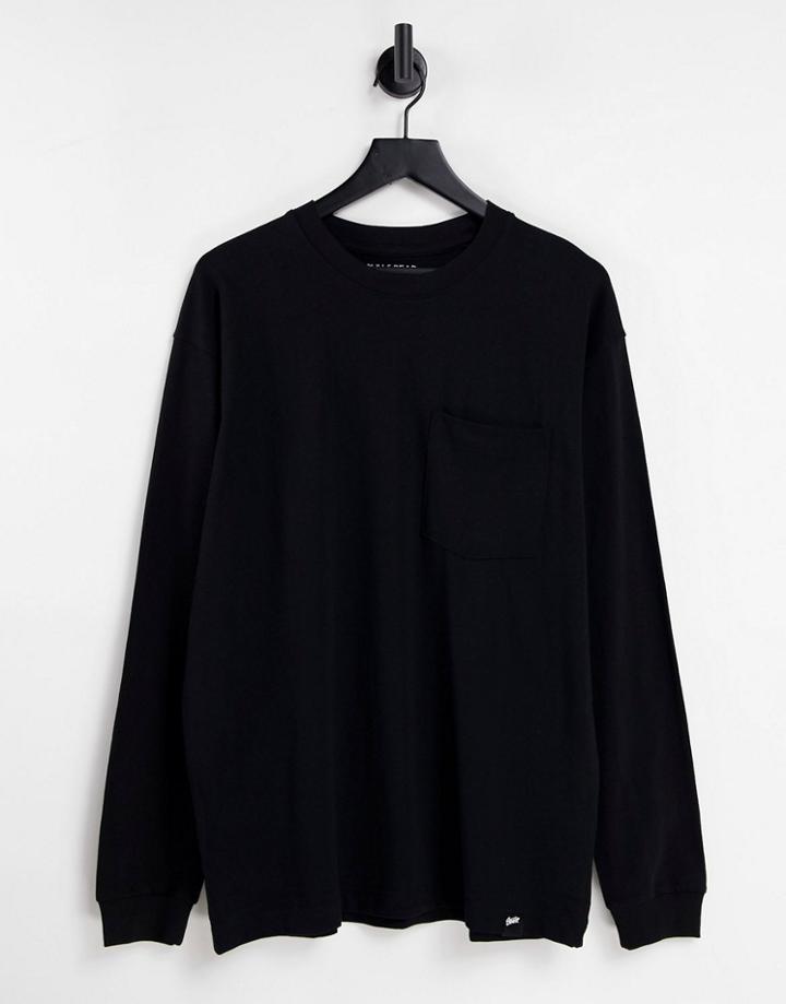Pull & Bear Oversized Long Sleeve T-shirt In Black