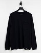 Pull & Bear Oversized Long Sleeve T-shirt In Black
