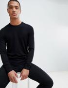 Bershka Muscle Fit Knitted Sweater In Black - Black