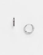 Asos Design Roman Numeral Hoop In Silver Tone