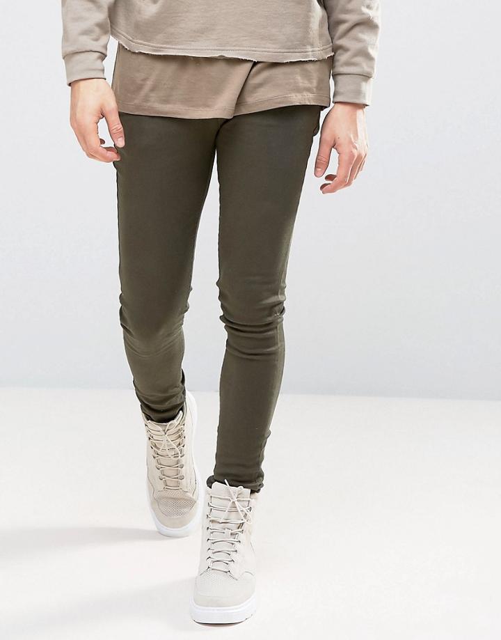 Criminal Damage Skinny Jeans - Green