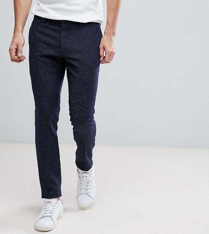 Noak Super Skinny Suit Pants In Fleck - Navy