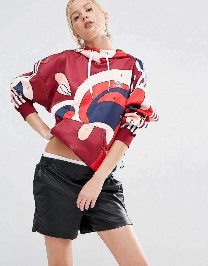 Adidas Originals X Rita Ora Paint Print Three Stripe Hoodie - Multi