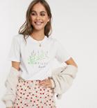 We Are Hairy People Organic Cotton T-shirt With Hand Painted Lavender - White