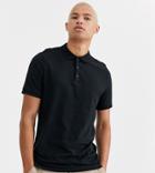 Asos Design Tall Jersey Polo In Black