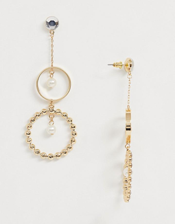 Johnny Loves Rosie Duo Hoop Drop Down Earrings-gold