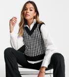 New Look Maternity 2-in-1 Shirt And Sweater In Black Houndstooth
