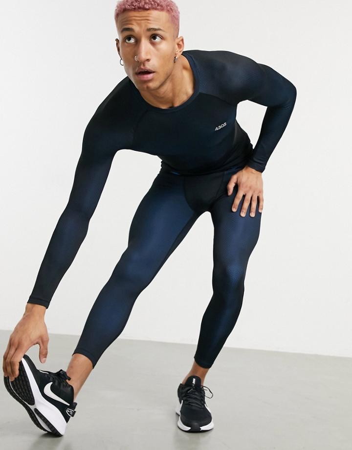 Asos 4505 Training Tights In 2 Tone-black