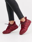 Asos Design Division Knitted Sneakers In Burgundy