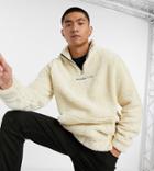 Reclaimed Vintage Inspired Fleece Track Top In Cream-white