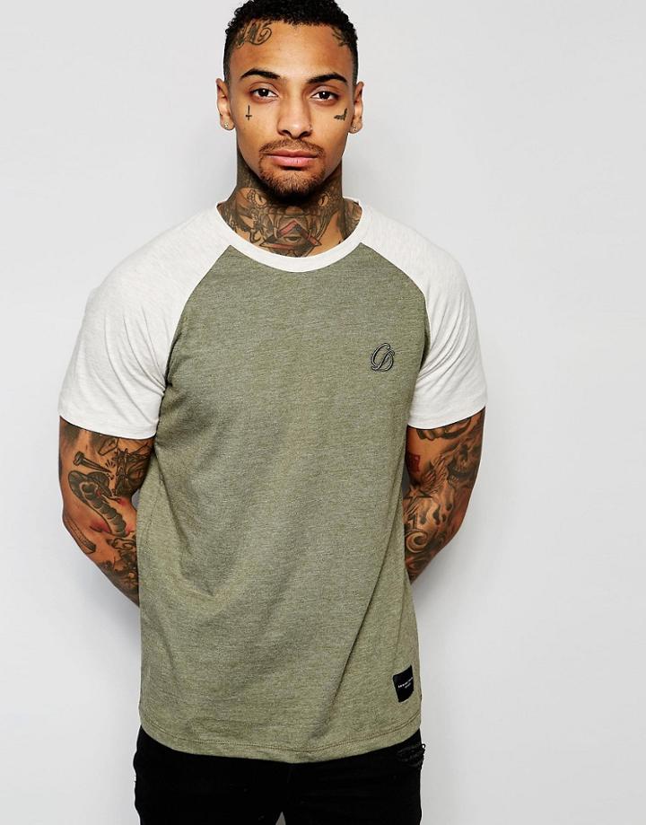 Criminal Damage Raglan T-shirt - Khaki