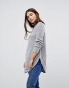 Qed London Speckled Knit Sweater - Gray