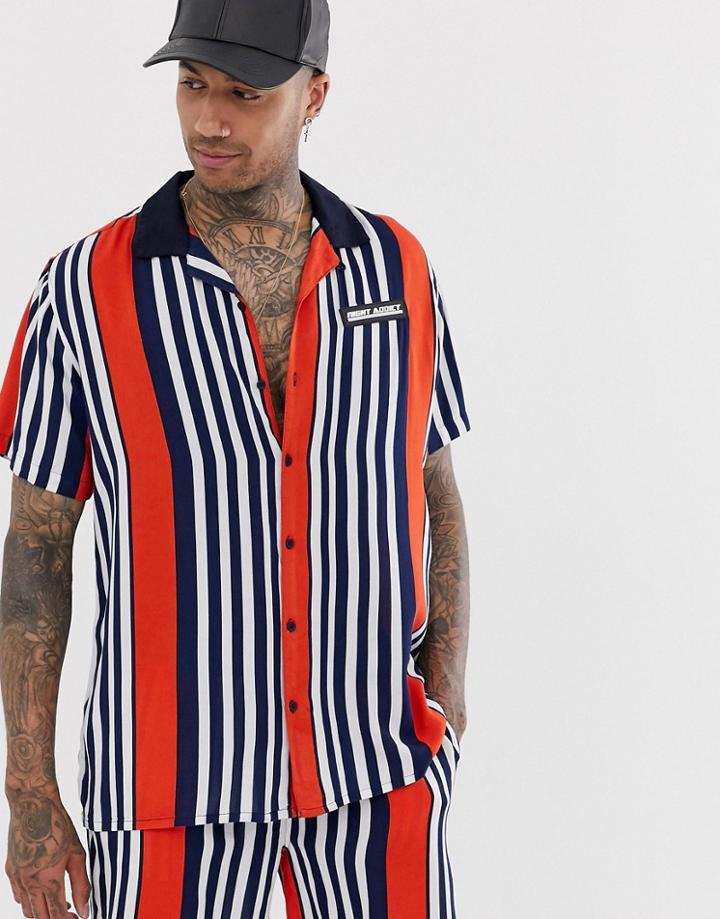 Night Addict Striped Revere Collar Shirt - Multi